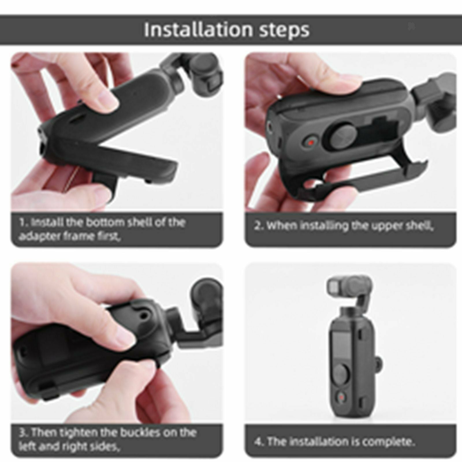 Extension Bracket for FIMI PALM 2 Camera Mobile Phones Riding Plastic Black