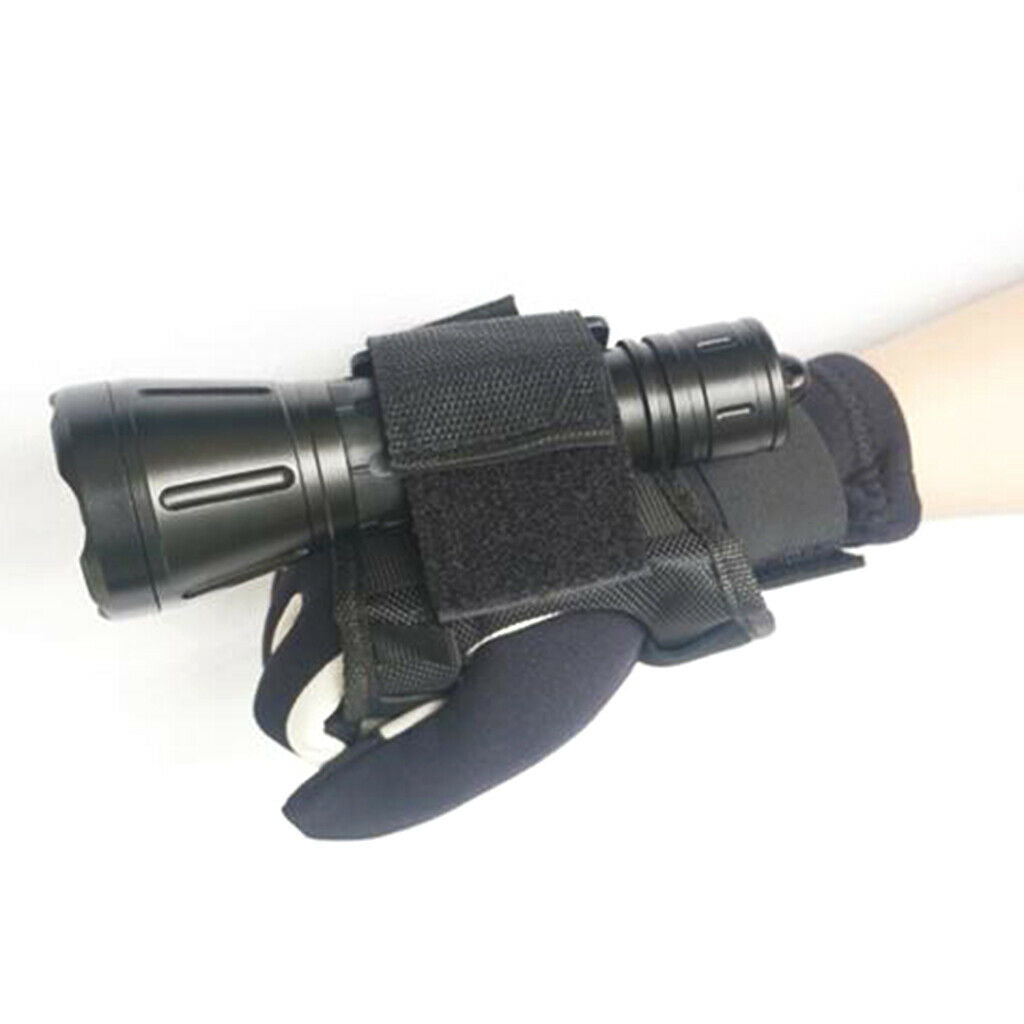 Diving Flashlight Holder Torch Hand-free Glove Strap Underwater Accessories