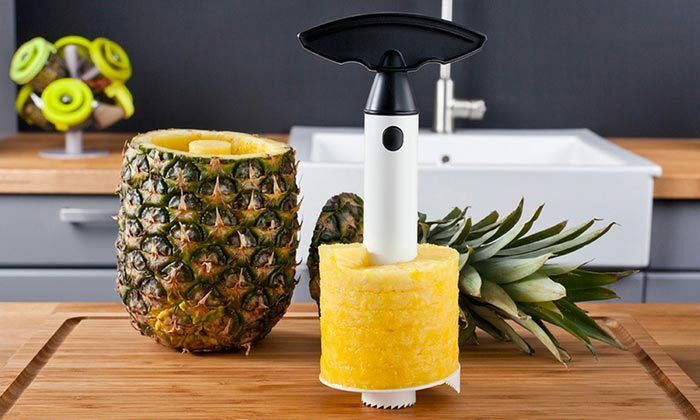 Cut IN Slice Your Pineapple IN Spiral - No Peeling Required Easily - New
