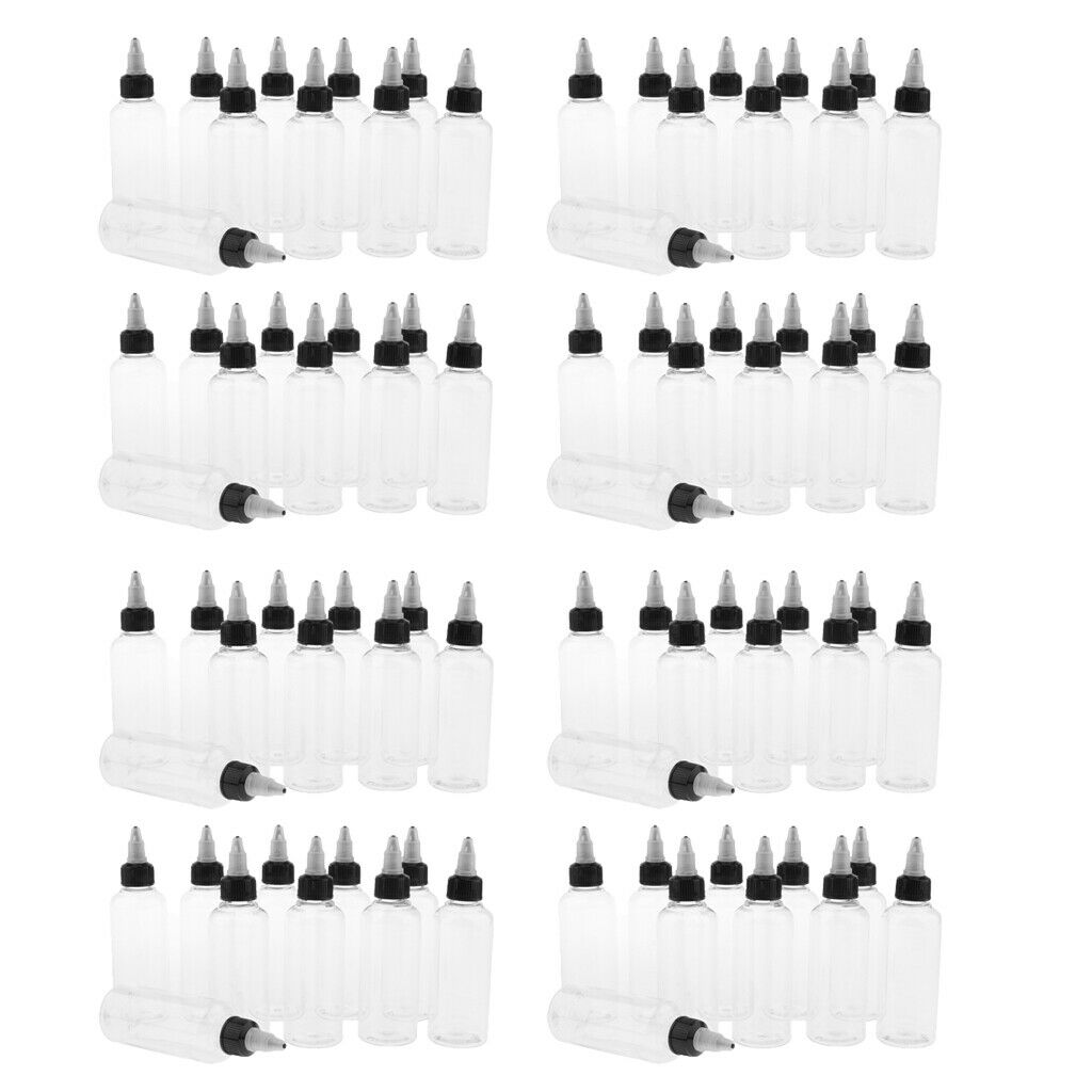 80x 100ml Plastic Pointed Cosmetics Bottles for Hair Dye Paint Ink Dressings
