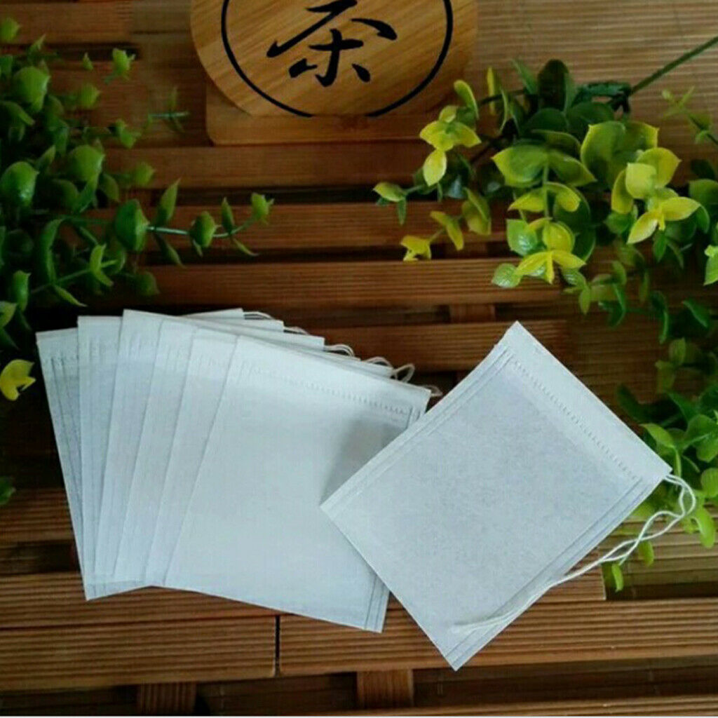 100pcs Empty Loose Leaf Tea Filter Bag set Disposable Spice Bags 7x9.5cm