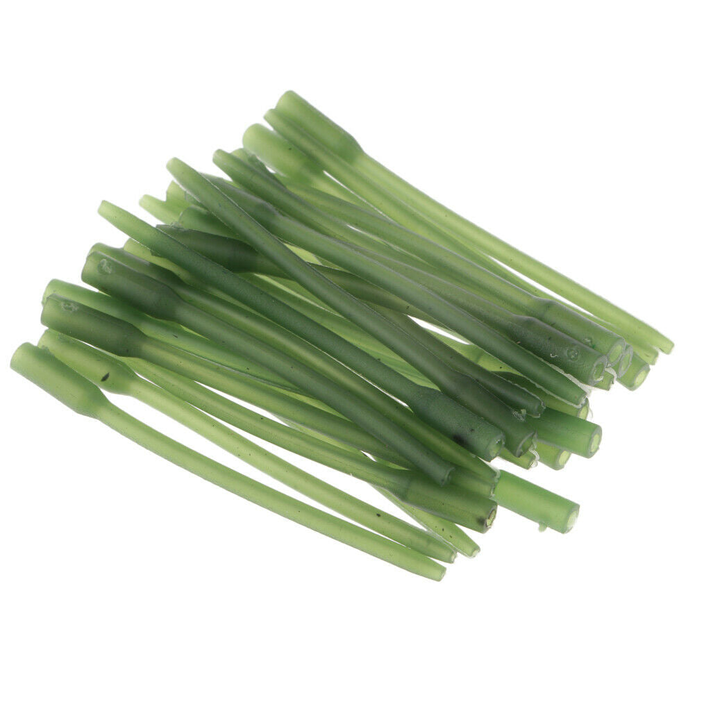 30pcs Carp Fishing Anti- Sleeves Rubber Rigs Accessories Green