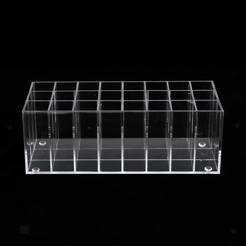 MagiDeal 24 Slots Clear Acrylic Display Stand Holder for Lipstick Makeup Pen