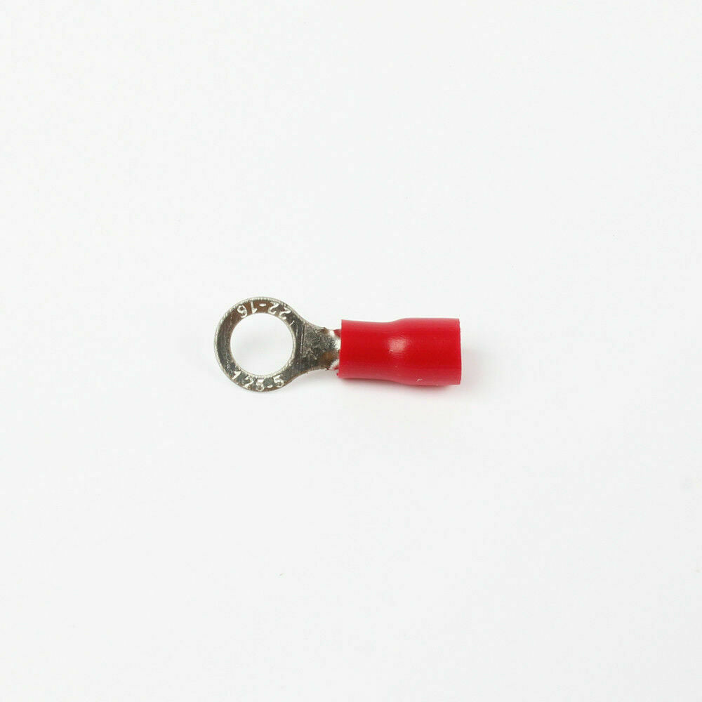 100Pcs RV1.25-5S Insulated Crimp Terminal, Ring Spade Wire Connector AWG22-16