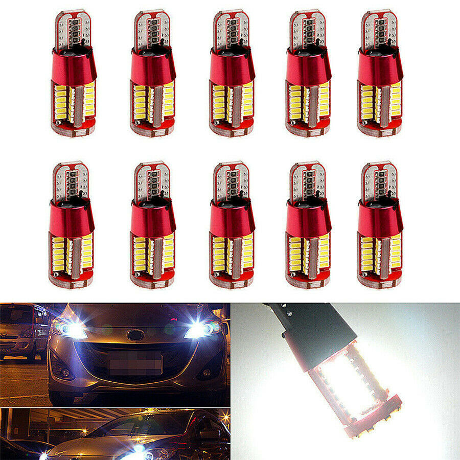 10PCS T10 W5W 194 168 LED No Error Canbus Side Lamp Light Bulb White Fog  light