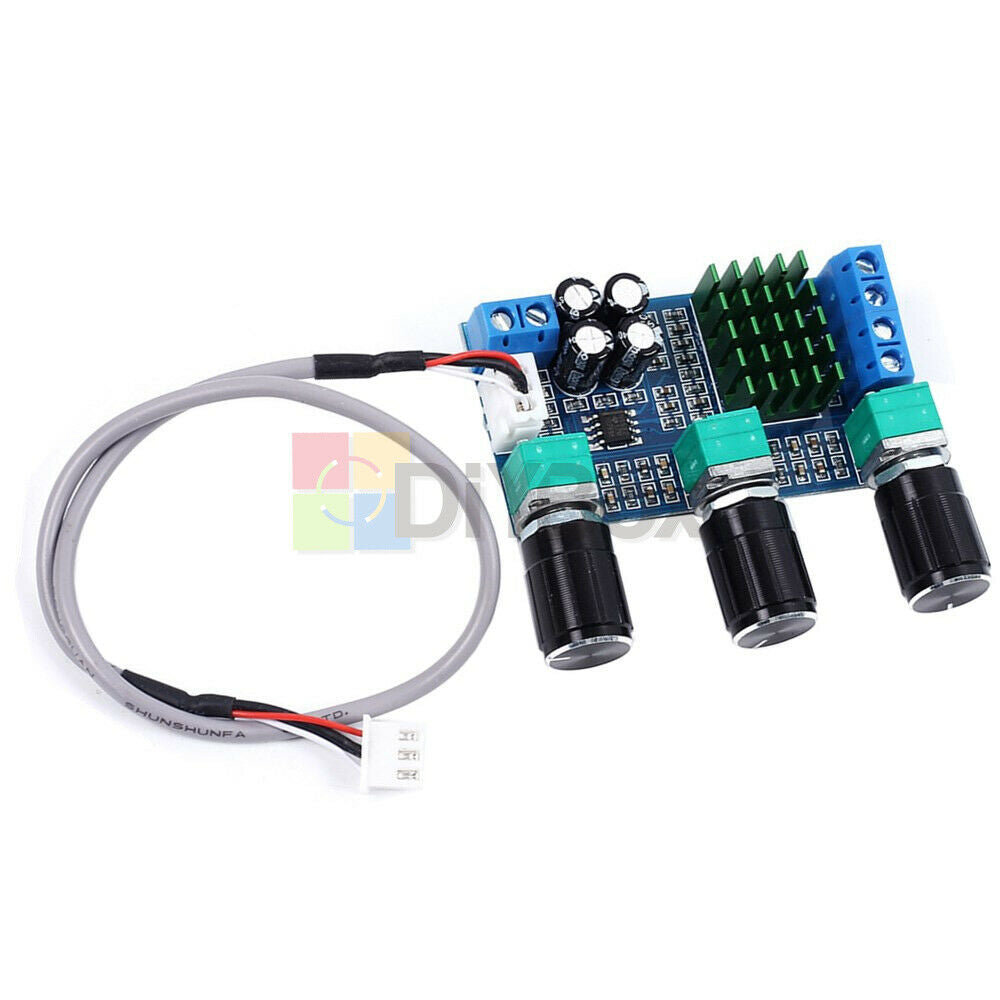 TPA3116D2 DC 12V 24V 80Wx2 Dual Channel Digital Treble Bass Pre Amplifier Board