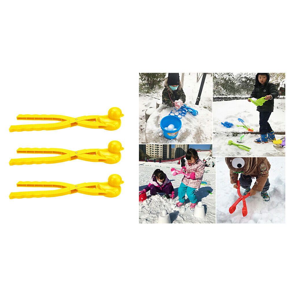 Snow Mold Snowball Maker Clip Snow Toys Tool Winter Outdoor Sport Yellow
