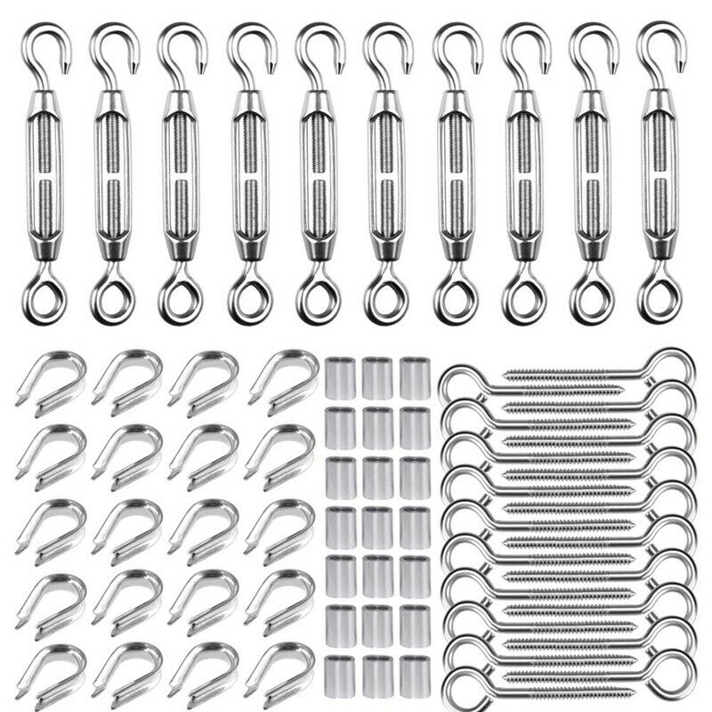 1/16 Inch Cable Railing Kit for Wooden Post Turnbuckle Wire Tensioner StrainerF5