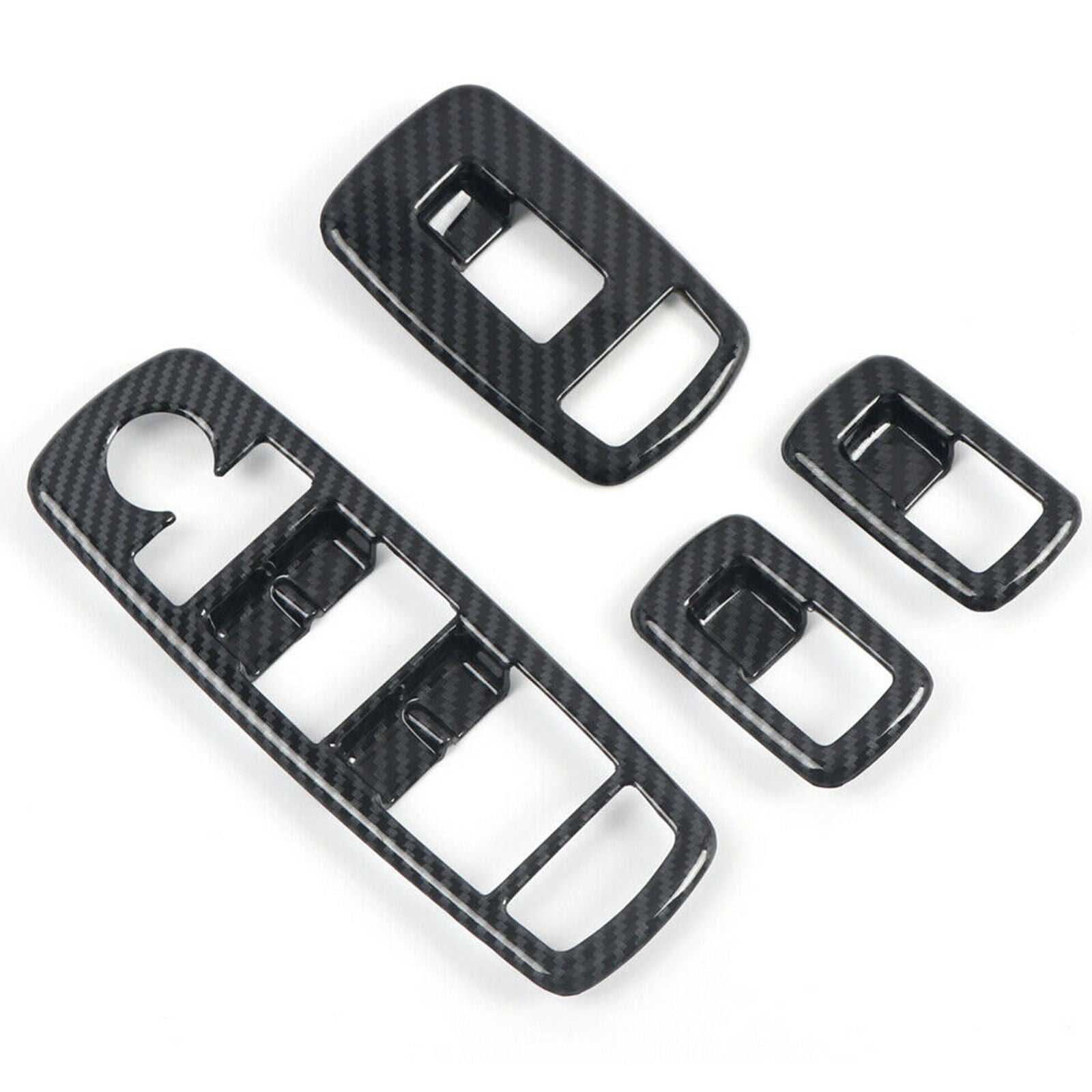 2019 2020 for Dodge Ram 1500 ABS Carbon Window Switch Button Lifter Cover Trim