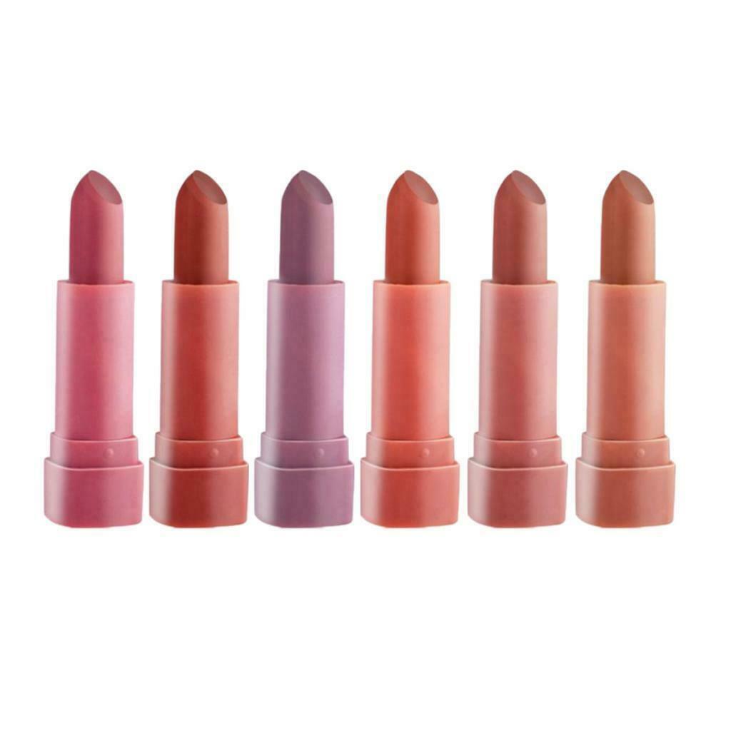6 Pack Women No Fade Lip Stick Set Pigmented Mini Lipsticks Lip Color 1.5g