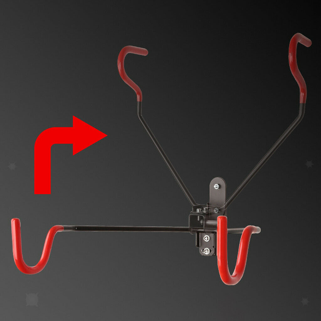 Bike Wall Mounted Rack Hanger Steel Storage Holder Collapsible With Screws