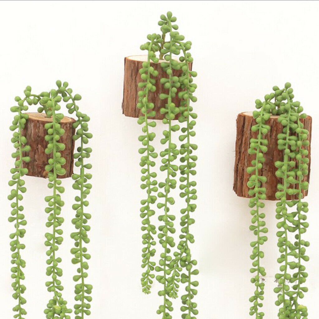 2x Artificial Flower String of Pearls Wall Hanging Succulents Plants Green