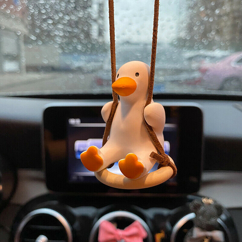 Car Pendant Little Duck Swing Ornaments Auto Rearview Mirror Hanging InterB TL