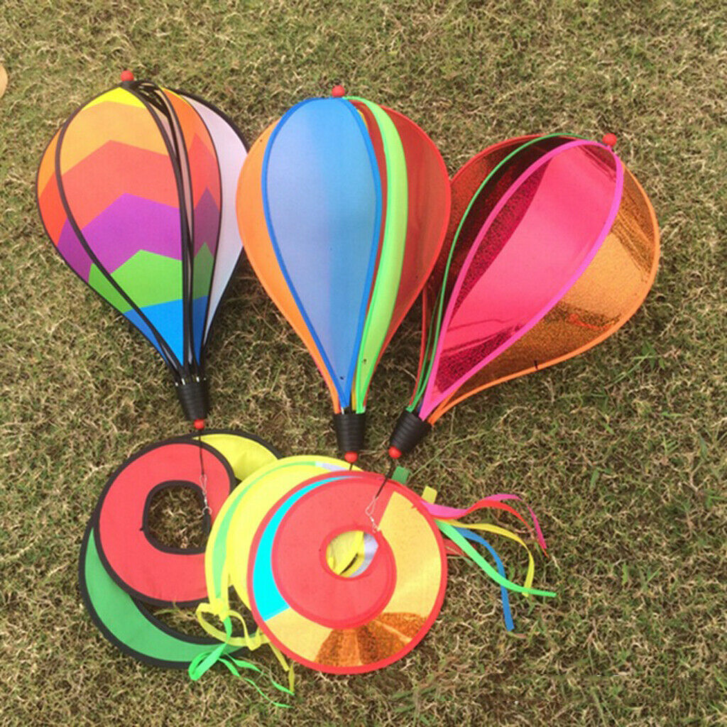 16.92in Rainbow Hot Air Balloon Wind Balloons Garden Lawn Decor Kids Outdoor