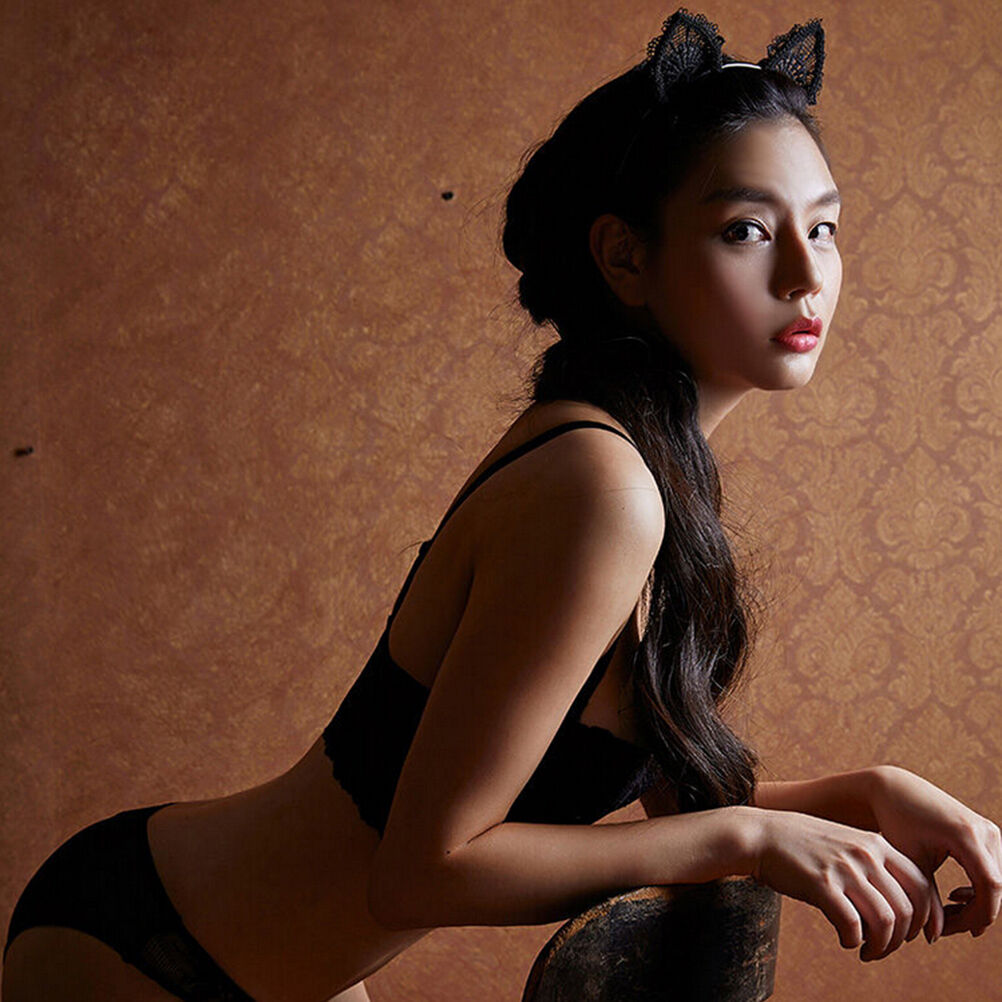 Women Lady Girls Kids Cute Cat Kitty Costume Ear Party Lace Hair Head Ban.l8