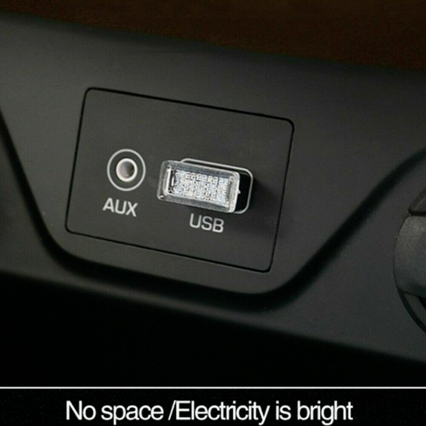 2X Mini USB LED Interior Light Neon Atmosphere Ambient Lamp Bulb Car Accessories
