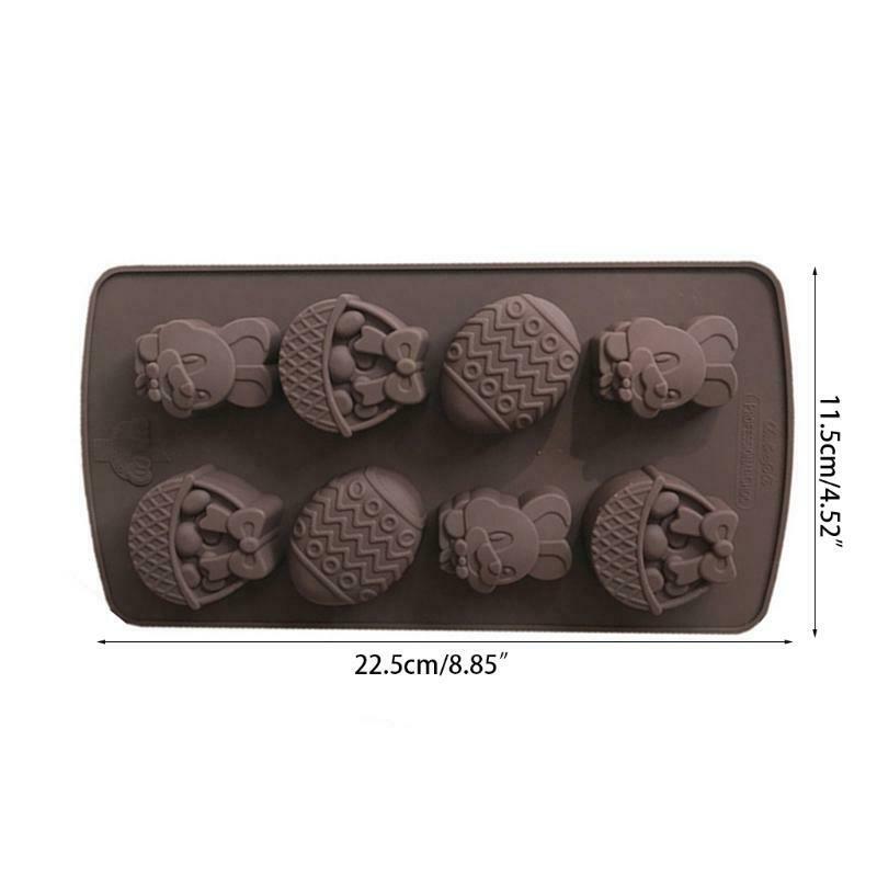 8 Cavity Easter Eggs Chocolate Silicone Mold Candy Cookie Cake Ice Cube Mould