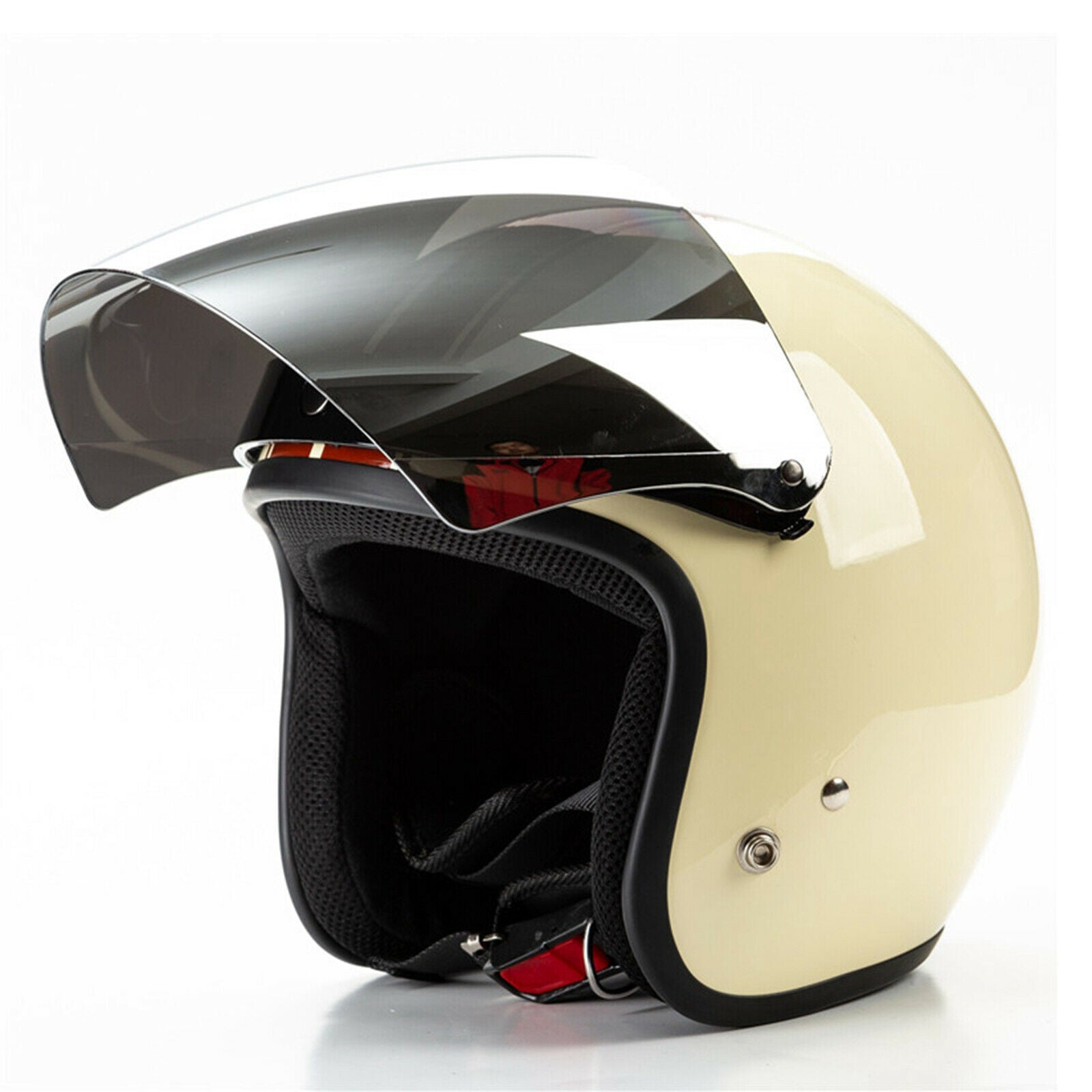 2Pcs Motorcycle Retro Open Face Helmet Visor Wind Shield Lens Anti-fog