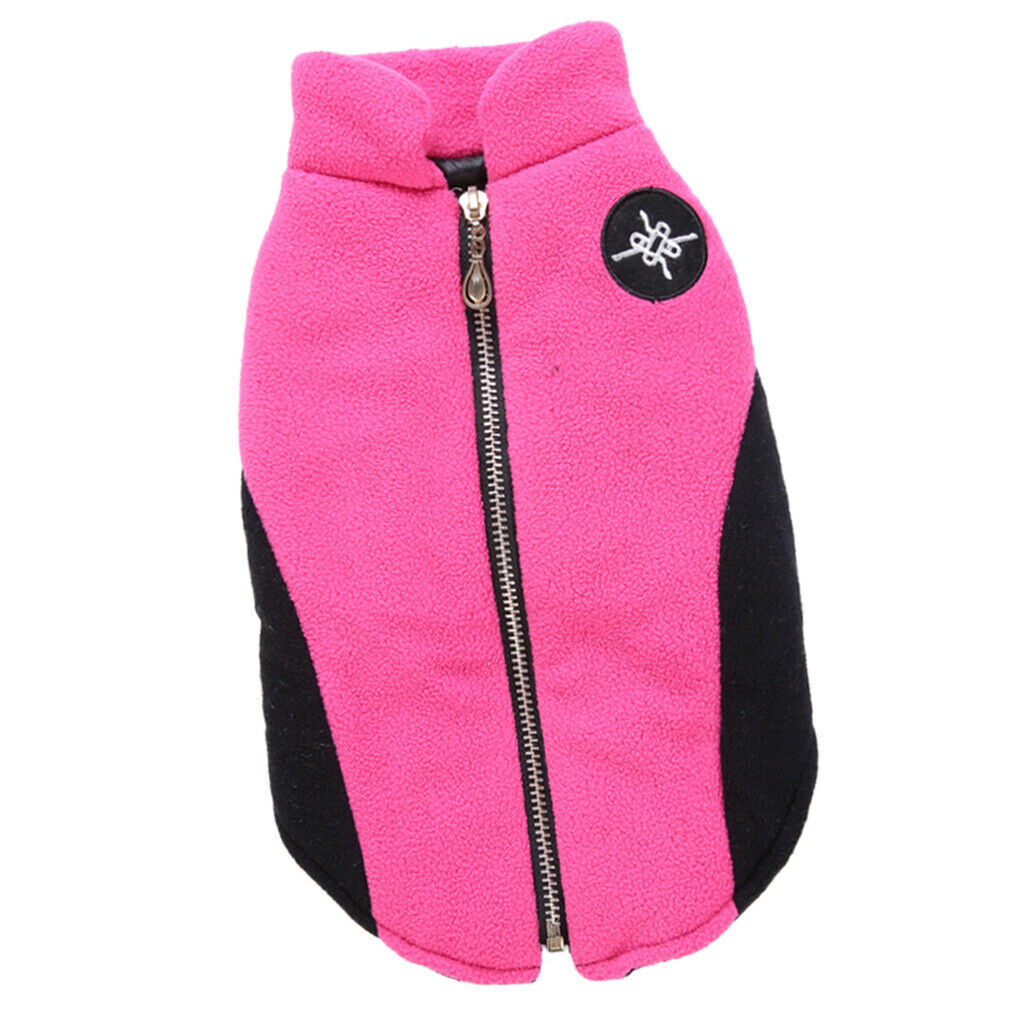 Pet Puppy Dog Comfortable Jacket Winter Warm Windproof Plush Coat Rose Red