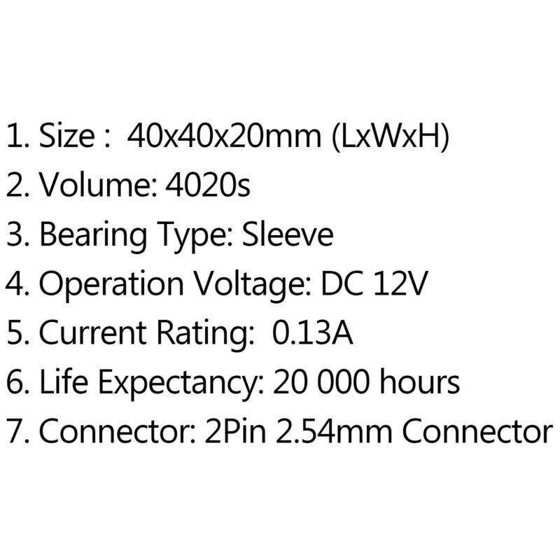 10x 12V/5V 40mm 40x40x20mm 4020S 2P Fan DC Duct Ventilation Cooler Fan 0.13A B5
