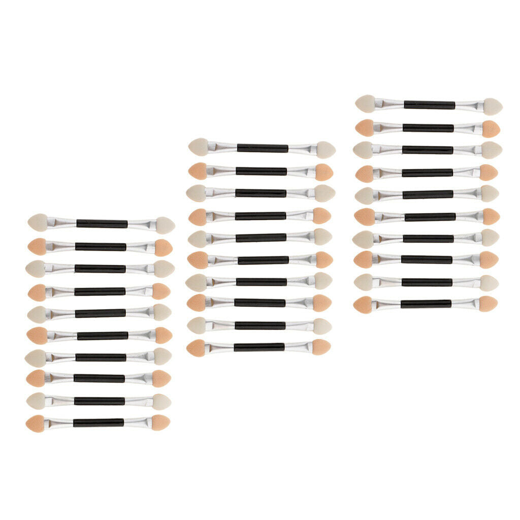 Dual Sided Eyeshadow Lip Nail Art Brush Sponge Tips Makeup Applicators 30 Pieces