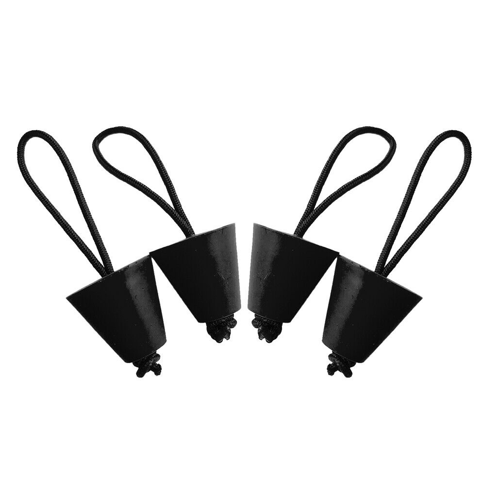 4 pieces universal kayak scucker plug kit canoe drainage holes stopper black