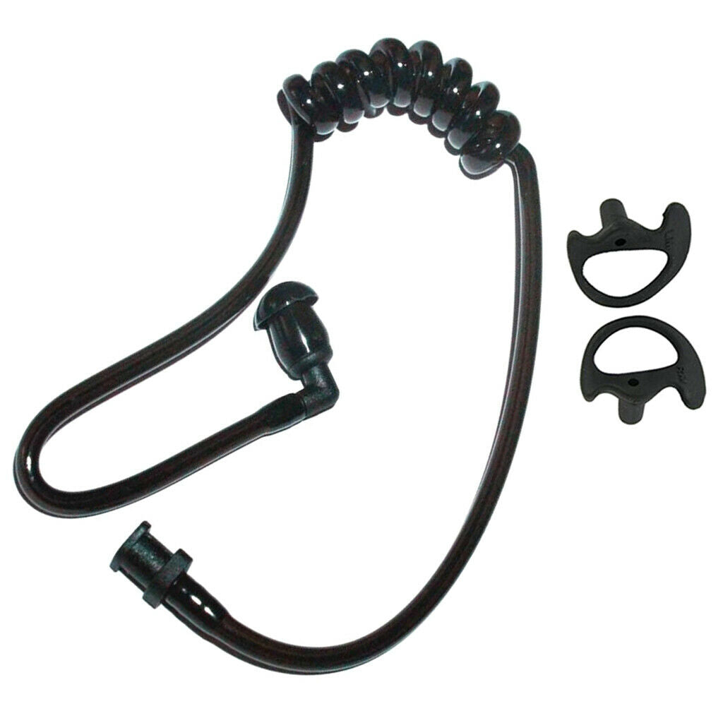 Replacement Covert Acoustic Air Coil Tube w/ Medium Earbuds for 2 Way Radio