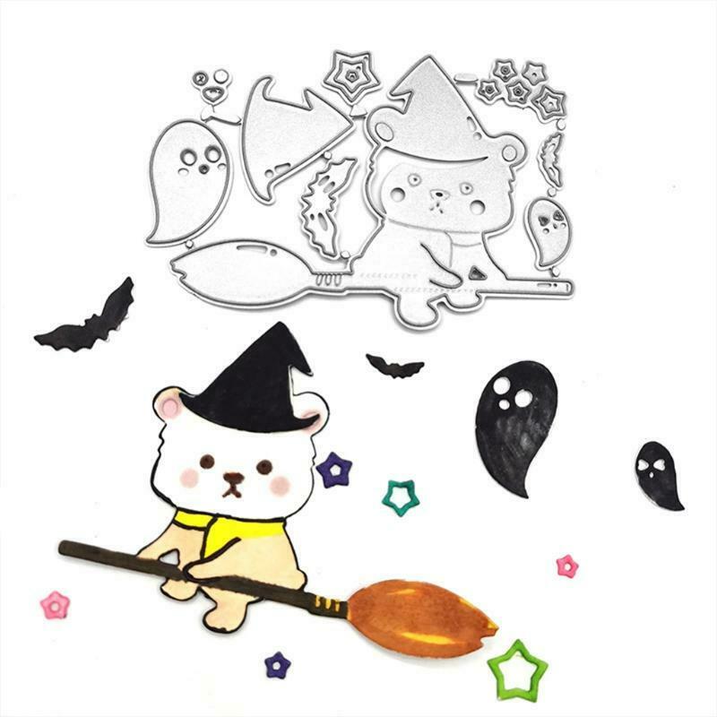 Halloween Bear Bat Ghost Metal Cutting Dies Stencil Scrapbooking DIY Album Stamp