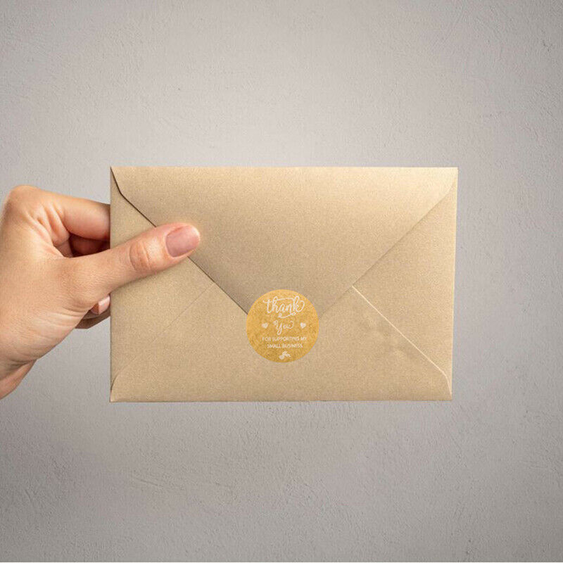 500Pcs Round Kraft Thank You Seal Stickers DIY Gifts Package Adhesive Lab.l8