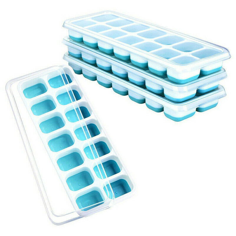 Silicone Ice Cube Tray Ices Jelly Maker Mold Trays with Lid for Whisky CocktaSJ