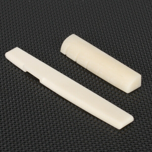 Beige Buffalo Bone Bridge Saddle & Nut For 6 Strings Acoustic Guitar