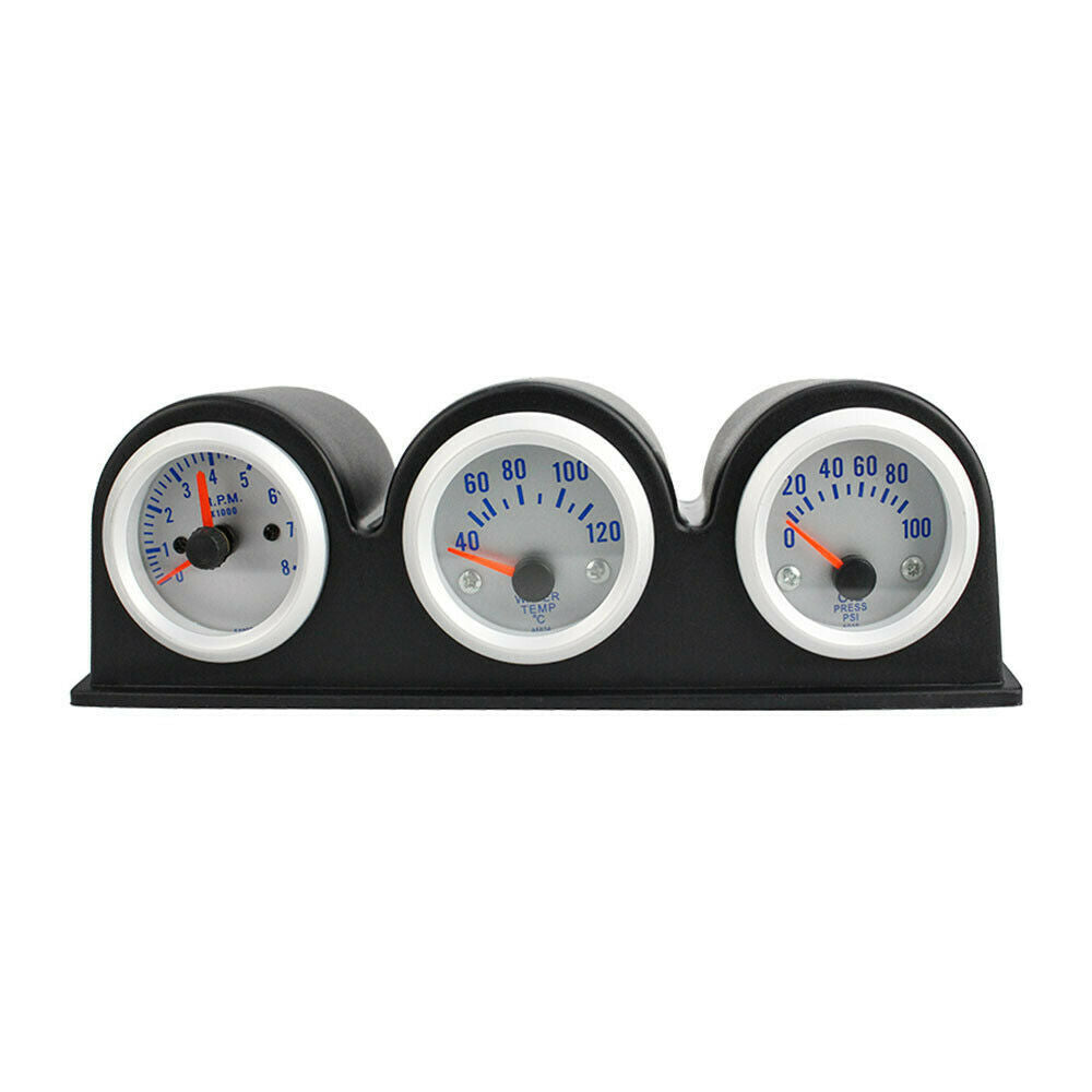 52mm 2" 3 in 1 Kits Car Gauge Tachometer+Water Temperature+Oil Press Gauges