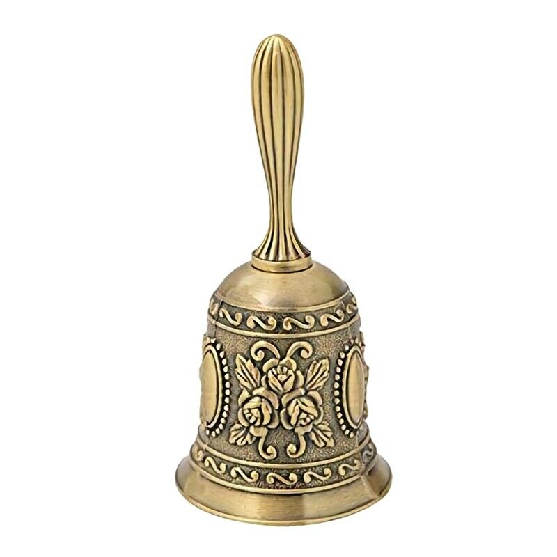 Hand Bell, Metal Tone  Alarm Hand Hold Service Call Bell Desktop Bell Tea DinnR3