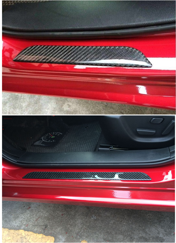 Real Carbon Fiber Door Sill Scuff Plates for Auto Car Door Panel Step Protector