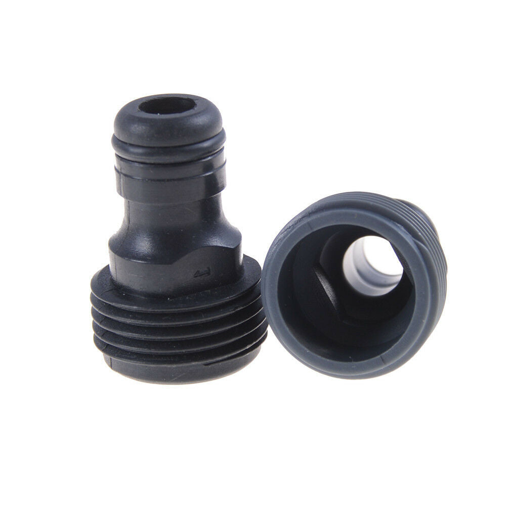 5x Plastic Garden Tap Hose Pipe Connector Male Screw 3/4" BSP Adaptor 26m BK