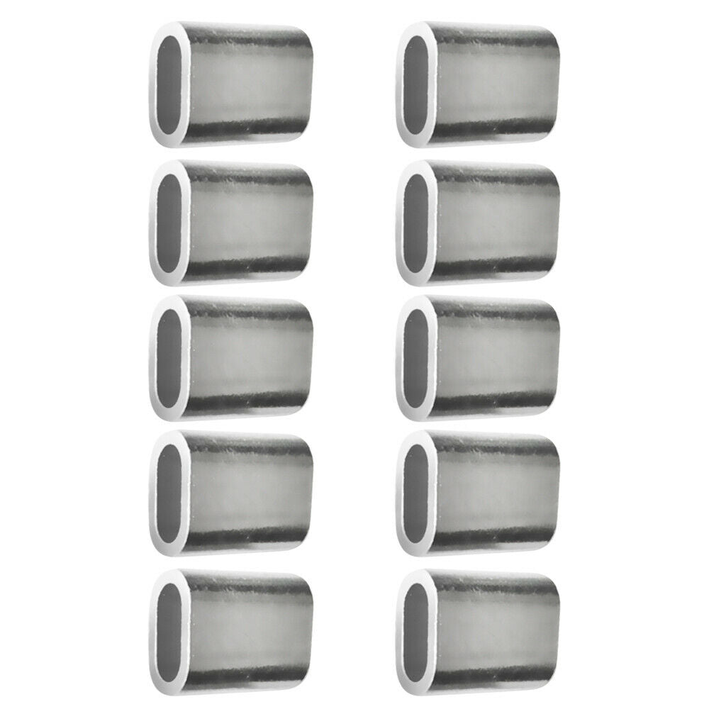 20Pcs Aluminium Steel Wire Rope Cable Ferrules Crimping Loop Sleeves 6/8mm