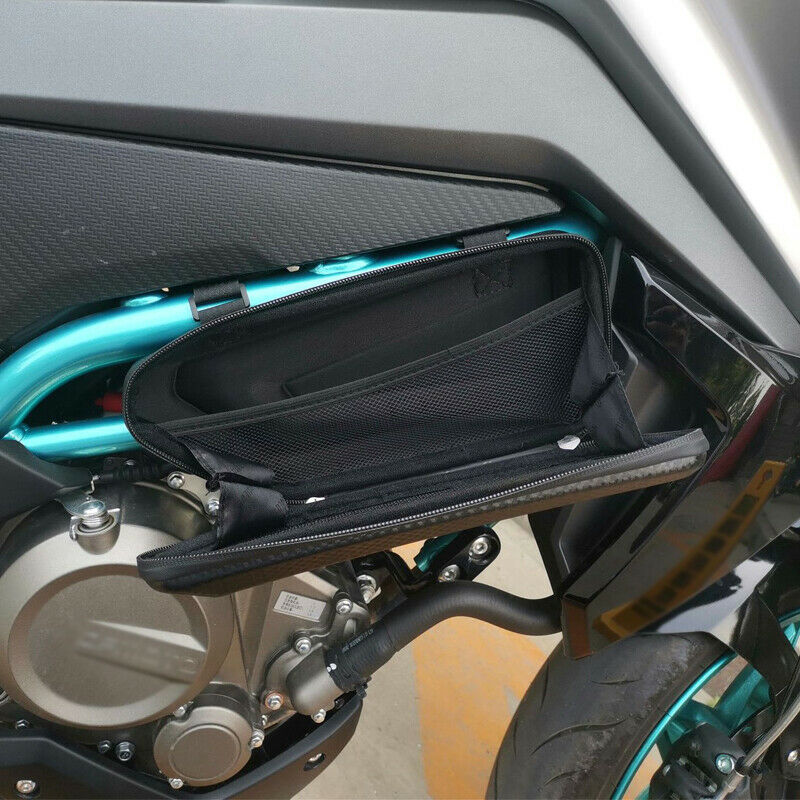 2pcs Hard Shell Motorcycle Luggage Saddle Tool Side Hanging Bag Black Waterproof