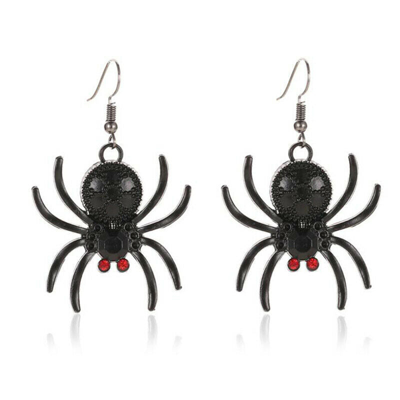 Gothic Halloween Crystal Spider Drop Dangle Earrings Hip Hop Party Jewelr.l8
