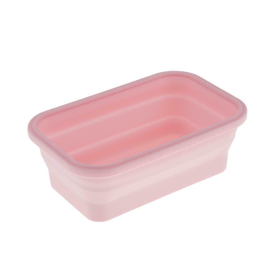 Collapsible Silicone Lunch Box Food Container Pink/Red/Green 800ml Pink