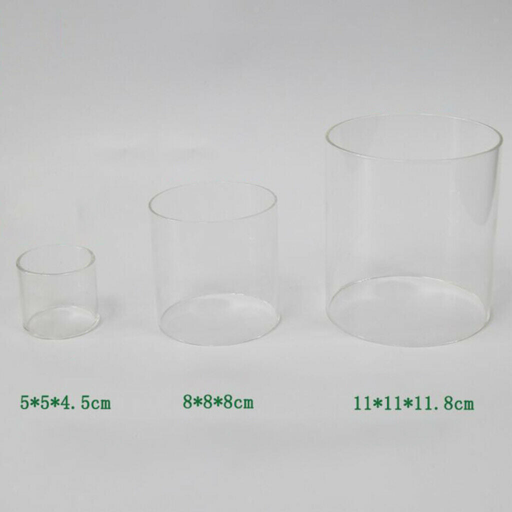 3 Pieces Camping Tent Clear Glass Shade Cylinder Lampshade Replacement M
