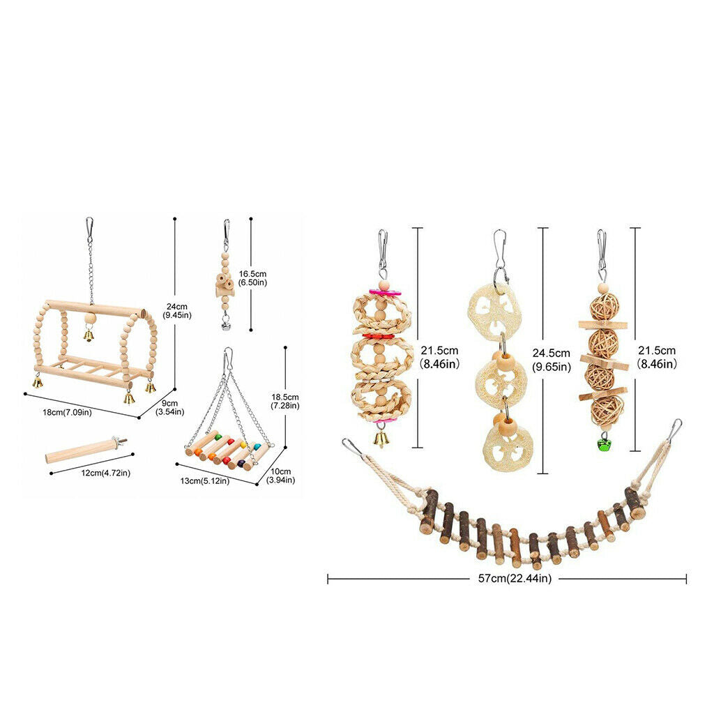 8x Bird Swing Toys Chewing Climbing Intelligence Training for Bird Parrot