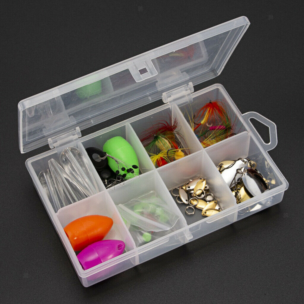 78pcs Fly Fishing Thrower Aid Assorted Fishing Lures Spinners with Box