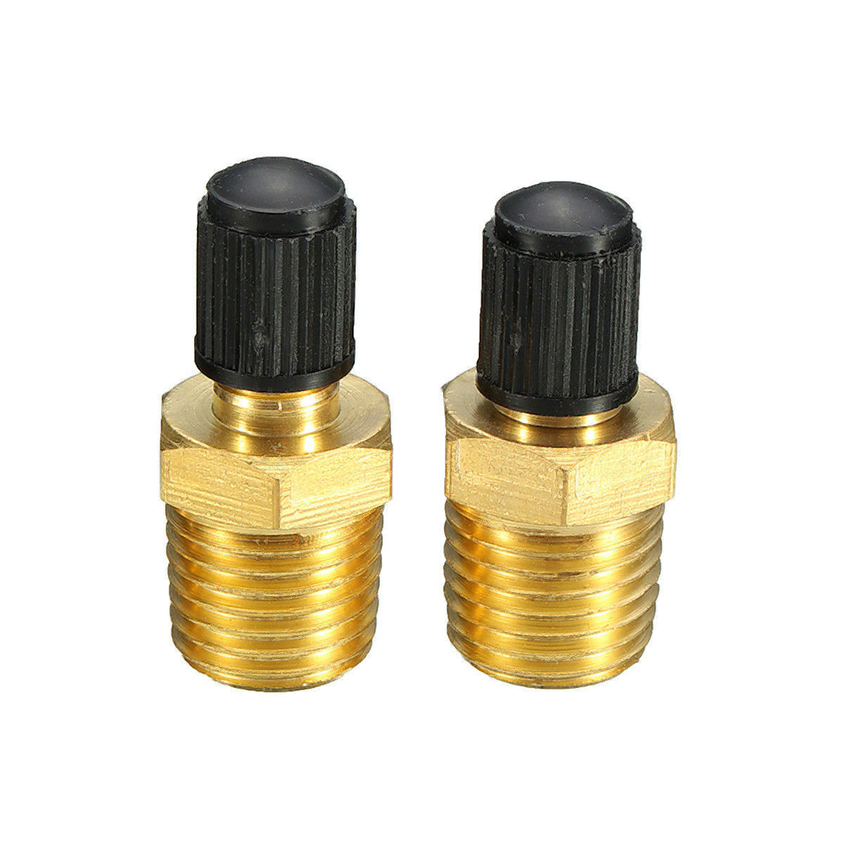 2PCS 4.9mm NPT MPT Solid Brass Air Compressor Tank Fill Valve Schrader
