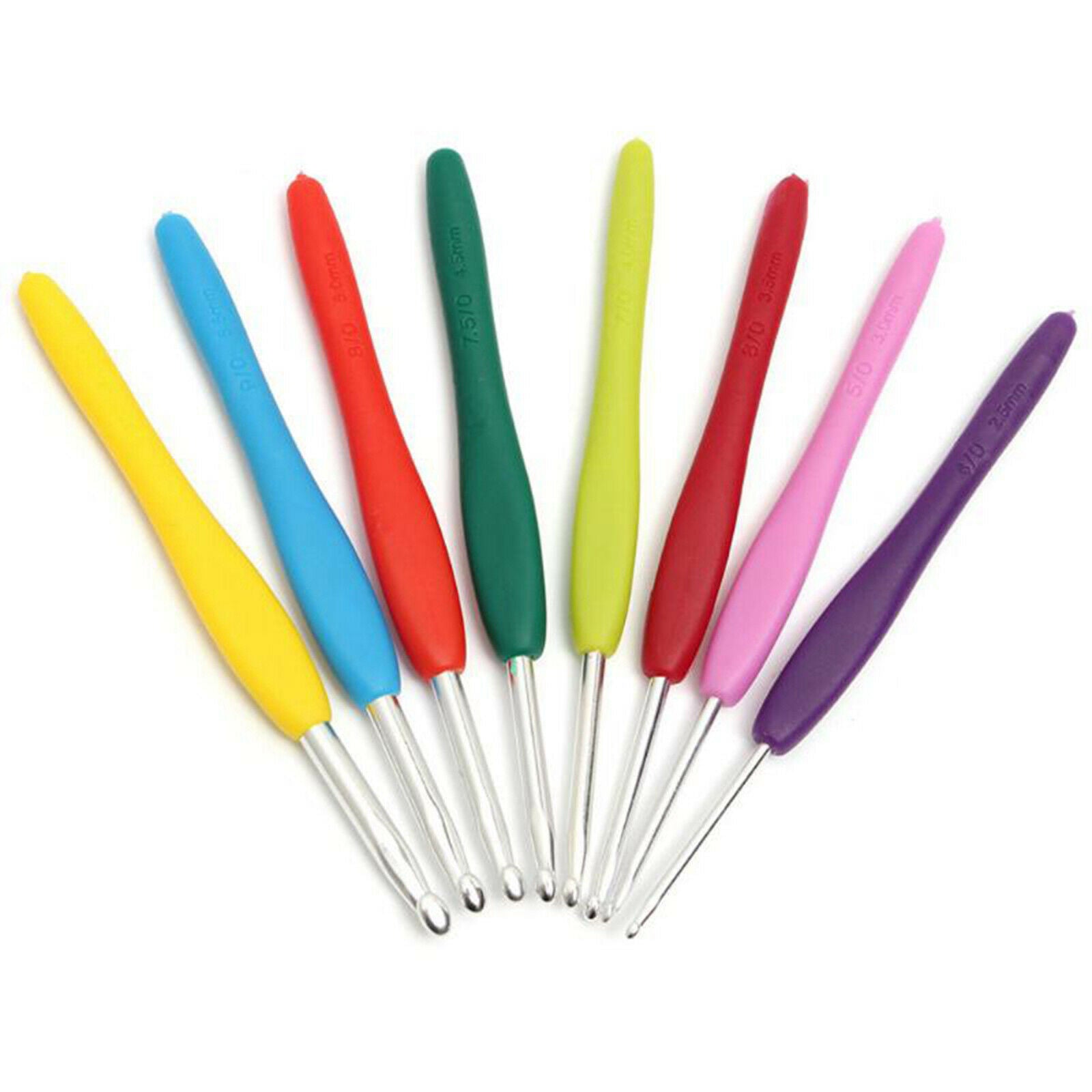 57x Crochet Hooks Set Soft Grip Handles 2.5-6.5mm Smooth Knitting Needles