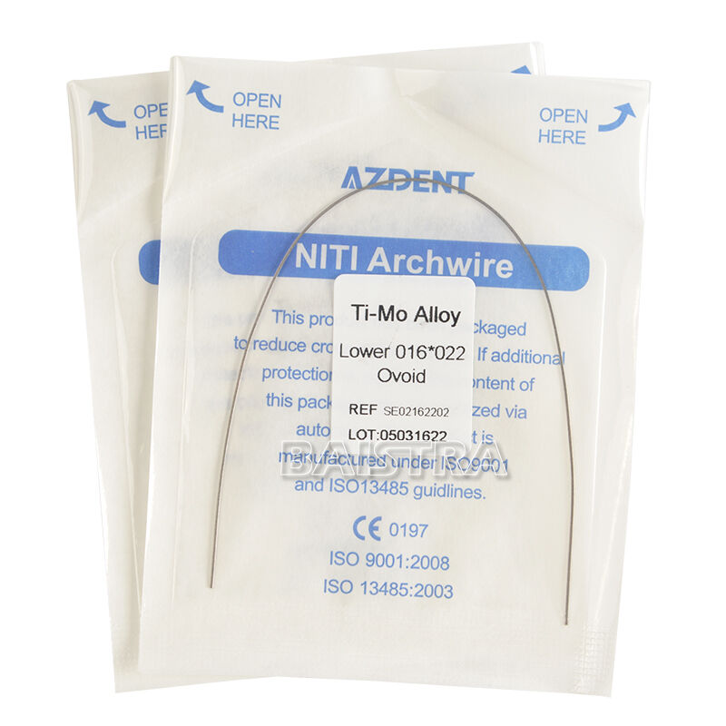 50 Pack Dental TMA Ti-Mo Alloy Rectangular Arch Wires 016X022 Lower Ovoid Form