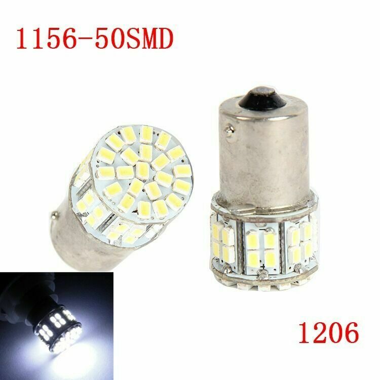 Fit Turn Signal Backup Reverse Parking Light DRL 2x 1156 50SMD 1206 LED Car Bulb