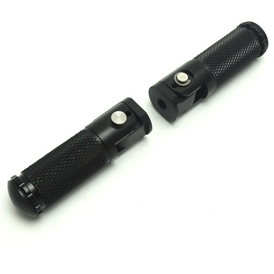 Universal Pair CNC Black Aluminum Motorcycle Folding Rearsets Footrest Footpeg