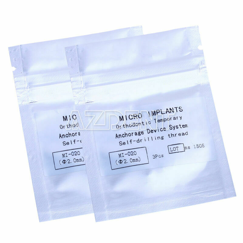 3 X Dental Orthodontic Micro Implants Mini Screw Self-Taping φ2.0mm*6/8/10mm
