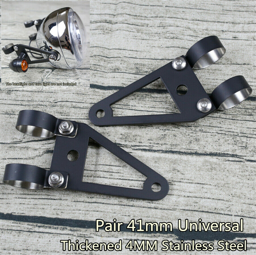 41mm Fork Motorcycle Light Bracket Steel Black headlight Turn Lights Holder