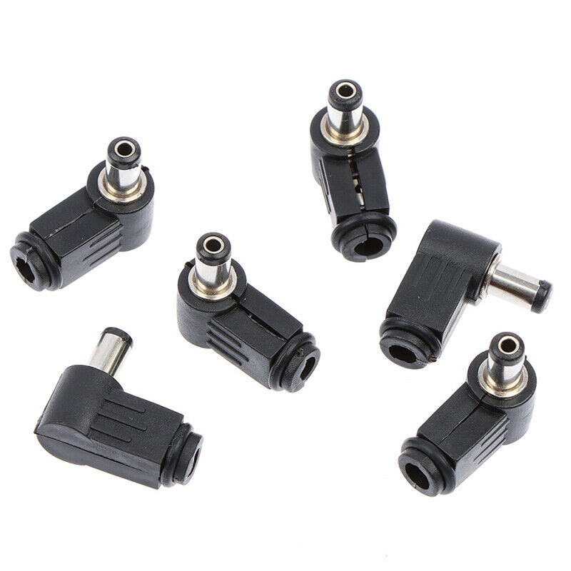 10pc 2.1mm x 5.5mm Male Plug Right Angle L Jack DC Power Tip ConnectorB.hc WF